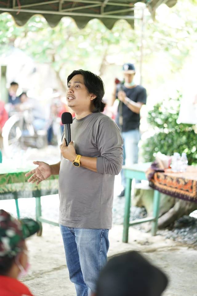 MARDANI : Ketua tim pemenangan SHM-MAR, Mardani H Maming menggelar kampanye di Desa Karangrejo Kecamatan Karang Bintang.