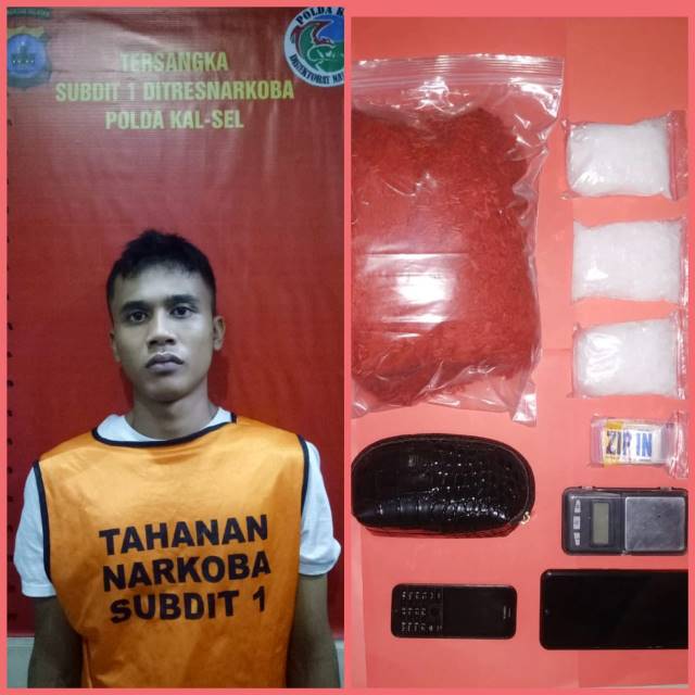 PESAKITAN: Khairil Anwar menghadapi ancaman penjara minimal enam tahun akibat mengedarkan narkotika golongan I. | FOTO: POLDA KALSEL FOR RADAR BANJARMASIN