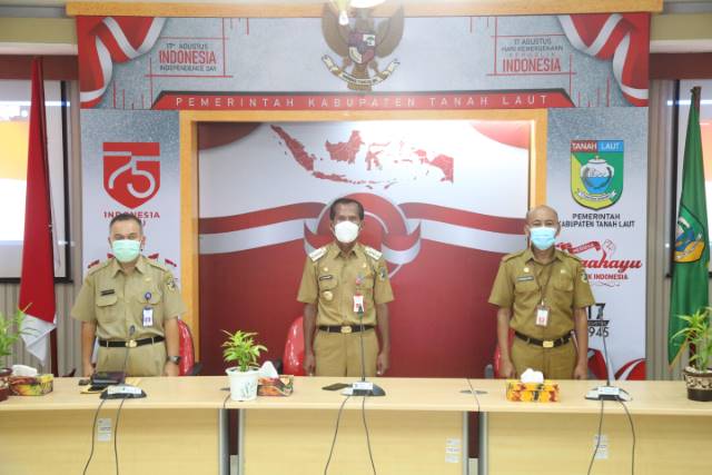 HADIR: Bupati Tala Sukamta menghadiri video conference penyerahan Daftar Isian Pelaksanaan Anggaran (DIPA).