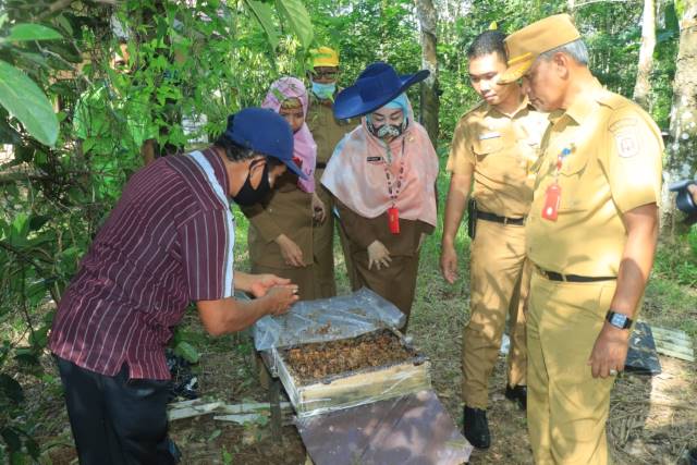 PETANI MILENIAL: Sekretaris Daerah Kota Banjarbaru H Said Abdullah didampingi Kepala Dinas Ketahanan Pangan, Pertanian dan Perikanan (DKP3) Kota Banjarbaru, Siti Hamdah saat silaturahmi dengan para petani milenial di Kecamatan Cempaka, Selasa (1/12). | FO