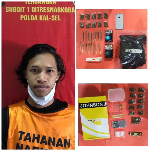 Dari tangan Muhammad Rizaldi polisi menyita ganja seberat 42,9 gram. Pengedar satu ini baru berusia 18 tahun.
