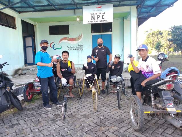 OPTIMISTIS: Tim BKR NPC Kalsel bertekad meraih satu medali emas di Peparnas XVI 2021 Papua.