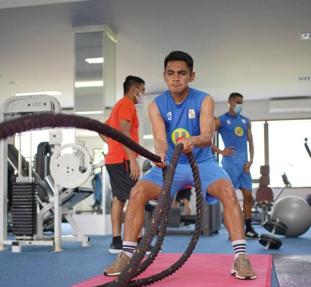 GYM: Tim pelatih Barito Putera menilai terjadi peningatkan fisik para pemain setelah beberapa pekan menjalani pemusatan latihan di Yogyakarta.