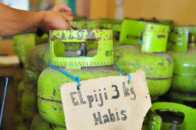 KONTROVERSI: Hiswana Migas mengusulkan kepada Pemprov Kalsel untuk menaikkan HET tabung gas 3 kilogram.