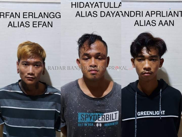 DIBEKUK:Satu persatu para pelaku berhasil diamankan tim gabungan.