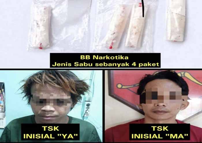 DIAMANKAN: Pelaku dan barang bukti diamankan polisi.