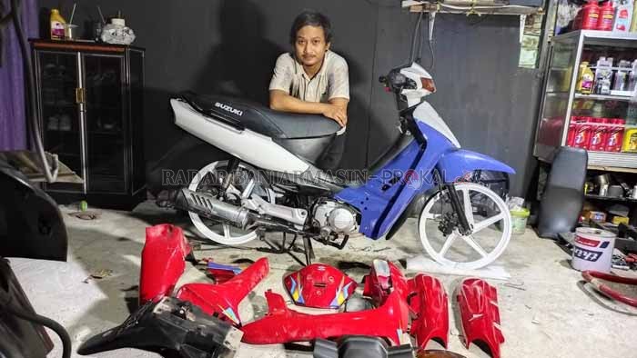 PENGHASILAN TAMBAHAN: Onderdil copotan motor ternyata memberikan keuntungan yang lumayan besar.