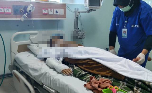 Jenazah Jurkani sebelum di bawa ke rumah duka di Amuntai, Hulu Sungai Utara (HSU), Rabu (3/11) pagi.