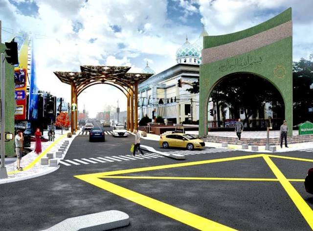 DI ATAS KERTAS: Maket gerbang kawasan Sekumpul.