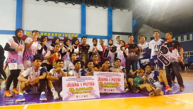 DUA EMAS: Tim voli Kabupaten Hulu Sungai Selatan menganggap kejuaraan ini sebagai pemanasan sebelum Porprov 2022.