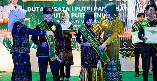 BANGGA: Suasana pemilihan Puteri Pariwisata Tanah Bumbu, Sabtu (19/3) malam di Hotel Ebony Batulicin.