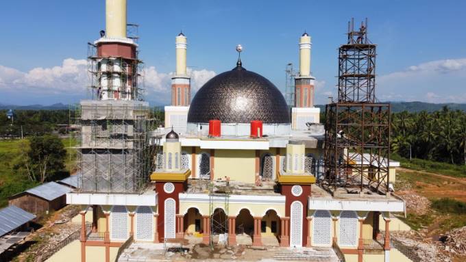 DITAMBAH: Pembangunan Masjid Islamic Center kembali diperpanjang. | FOTO: DINAS PUTR HSS FOR RADAR BANJARMASIN