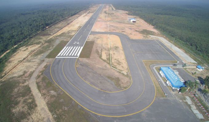 LANDASAN PACU: Bandara Warukin di Desa Padang Panjang Kecamatan Tanta Kabupaten Tabalong. | FOTO: PERTAMINA