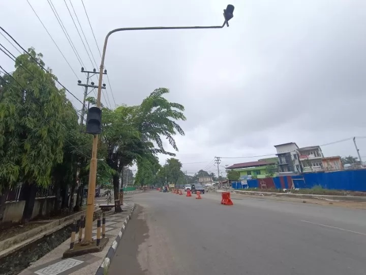 LAMPU LALIN: Salah satu lokasi yang bakal menjadi titik pemasangan lampu lalu lintas di kota Paringin.