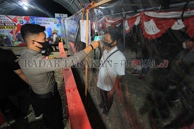 PERLENGKAPAN: Ombudsman RI Kaltara menilai perlu adanya APD lengkap di lokasi Posko Km 16./RACHMAD RHOMADHANI/RADAR KALTARA