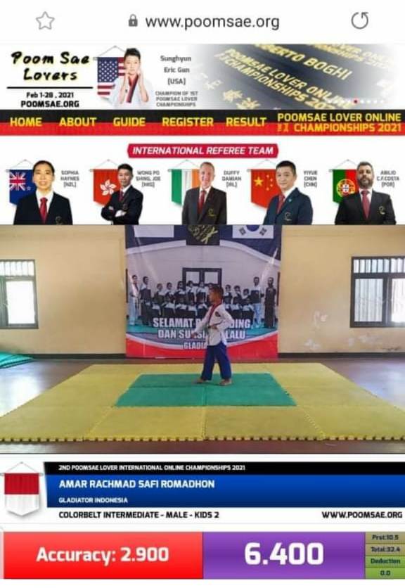 WAKILI INDONESIA: Salah satu atlet klub Gladiator Tarakan saat mengikuti 2nd Poomsae Lover Online Championship 2021./DOKUMENTASI KLUB GLADIATOR