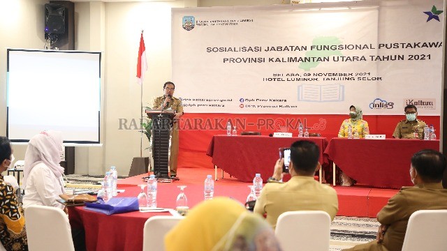 PENGEMBANGAN PERPUSTAKAAN: Dinas perpustakaan dan kearsipan di lima kabupaten/kota di Kaltara diharapkan dapat segera mengusulkan tenaga perpustakaan dalam jabatan funsional pustakawan. FOTO: IST