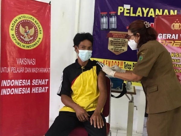 Vaksinasi Covid-19 di Kabupaten Pulang Pisau, Senin (14/3/2022)