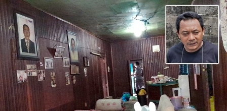 Salah satu ruangan rumah korban. Insert: Edy, tetangga korban. (FOTO MARINI-SYAHYUDI/PROKALTENG.CO)