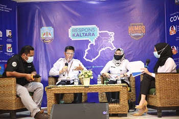 RESPONS KALTARA : Trino Junaidi, Kepala Bidang Neraca Wilayah dan Analisis Statistik BPS Provinsi Kaltara dan Kepala Bagian Sarana dan Perekonomian Biro Perekonomian Setprov Kaltara, Nurdiana saat menjadi narasumber Respons Kaltara edisi ke-100, Rabu (11/