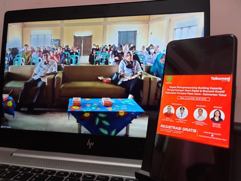 KREATIF: Entrepreneurship Capacity Building digelar Rabu 6 Juli 2022 secara hybrid online dan offline di Gedung Serba Guna Desa Bangun Mulya Kecamatan Waru, PPU.