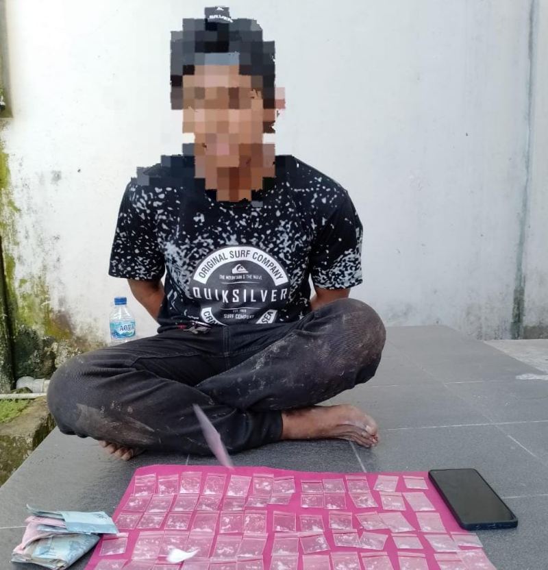 MS (26) ditetapkan sebagai tersangka dalam kasus peredaran narkoba di Gunung Bugis.