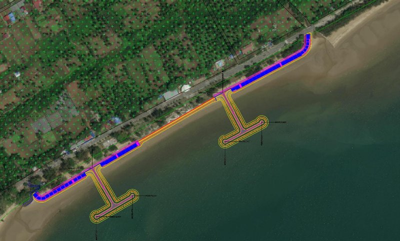 Desain pembangunan revetment di Pantai Manggar yang dikerjakan oleh Kementerian Pekerjaan Umum dan Perumahan Rakyat (PUPR) melalui Direktorat Jenderal Sumber Daya Air (SDA) Balai Wilayah Sungai (BWS) Kalimantan IV. (Foto : BWS Kalimantan IV untuk Prokal.