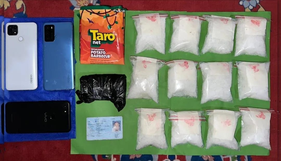 Barang bukti sabu seberat 1,2 kilogram yang berhasil diamankan personel Subdit I Ditresnarkoba Polda Kaltim.  (Foto : Istimewa)