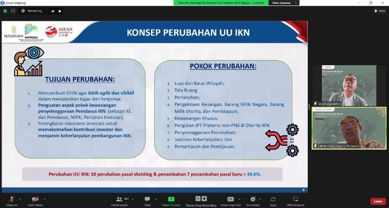 Bappenas dan Otorita IKN kembali menggelar konsultasi publik perubahan UU IKN pada Jum