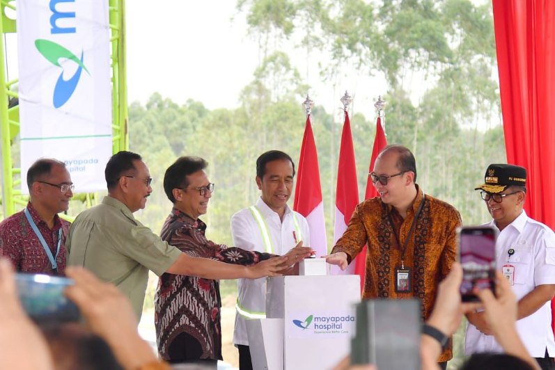 Rumah Sakit Mayapada menjadi rumah sakit kedua yang di-groundbreaking oleh Presiden Jokowi di kawasan IKN. (Foto : Biro Pers, Media, dan Informasi Sekretariat Presiden)