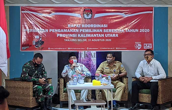 PENGAMANAN PILKADA: KPU Kaltara lakukan sosialisasi terkait persiapan pengamanan Pilkada Serentak 2020, Senin (31/8).