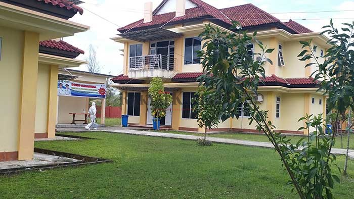 GEDUNG KARANTINA: Pasien yang terkonfirmasi positif Corona menjalani karantina di Gedung Bandiklat Bulungan.