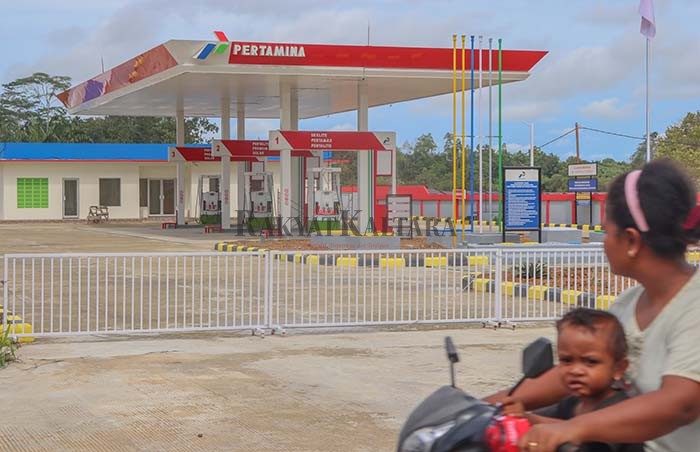 BELUM BEROPERASI: SPBU yang berada di Kilometer 2 Tanjung Selor hingga saat ini belum beroperasi.