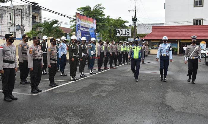 GELAR PASUKAN: Operasi Keselamatan Kayan Tahun 2021 menitikberatkan langkah preventif dan preemtif berlalu lintas di wilayah hukum Polres Bulungan. Termasuk di wilayah Polres Tarakan.