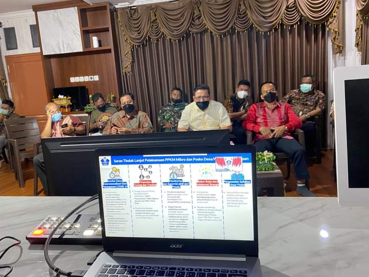 Wakil Bupati Bulungan Ingkong Ala bersama Forkopimda dan Organisasi Perangkat Daerah Mengikuti Rapat Koordinasi