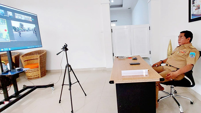 REUNIAN: Gubernur Kaltara Drs H Zainal Arifin Paliwang SH, M.Hum mengikuti reuni Akabri 86 secara virtual, Senin pekan lalu (19/9).