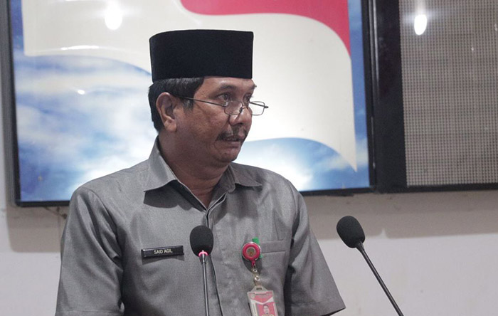 BERIKAN JAWABAN: Sekkab Tana Tidung Said Aqil memberikan jawaban pemerintah daerah atas raperda kegiatan tahun jamak 2022-2024.