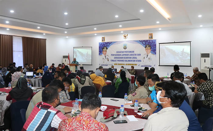 PERTEMUAN: Agenda yang digagas Dinas Sosial Kaltara, pertemuan penyusunan laporan logistik kebencanaan dan sarasehan kearifan lokal daerah tingkat provinsi.