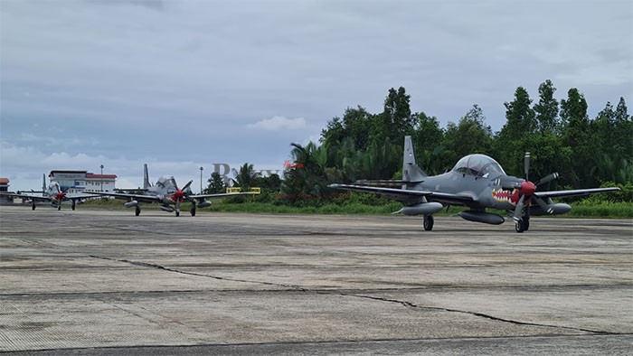 Super Tucano saat berada di Tarakan
