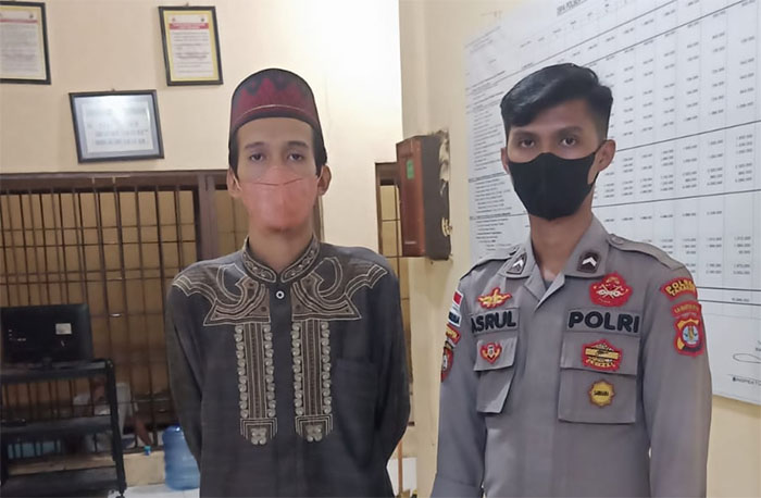 MASIH DIPROSES: Tersangka pencabulan yang merupakan senior di salah satu pesantren di Kelurahan Juata Permai.