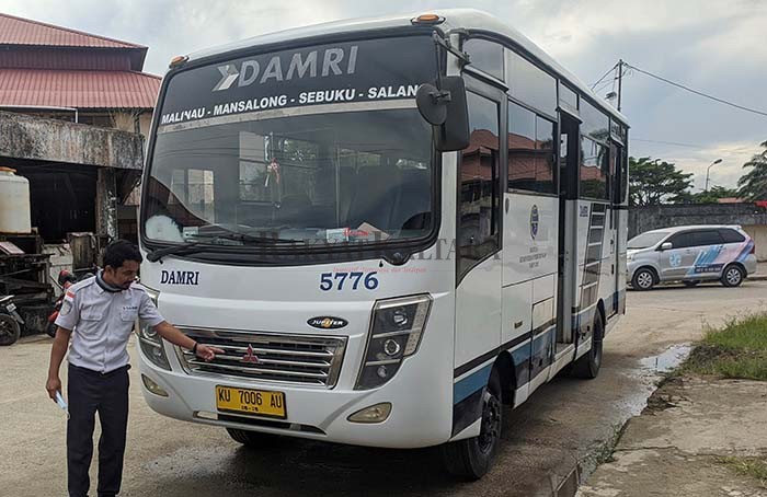 MODA TRANSPORTASI: Unit Damri siap beroperasi dan dinyatakan layak untuk arus mudik lebaran Idul Fitri 1443 Hijriah.