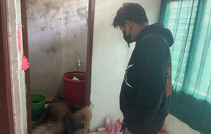 MAYAT: Saka ditemukan dalam keadaan terlentang. Diketahui sudah 3 hari meninggal.