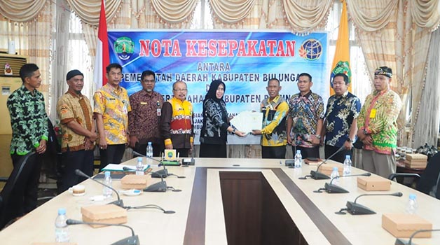 JALIN KERJA SAMA: Bupati Bulungan Syarwani usai menandatangani kesepakatan dengan BPN Bulungan.