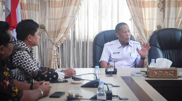 KLHS BUNYU: Bupati Bulungan Syarwani (kanan) lakukan audiensi dengan UBT perihal penjaminan kualitas KLHS RDTR Kawasan Perkotaan Bunyu, Rabu (25/1).