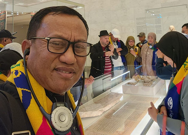 BERADA DI MESIR: Suheriyatna berkesempatan mengunjungi Papyrus Institut Mesir, sebuah tempat untuk menyimpan dan menjual papirus yang autentik.