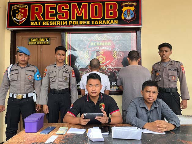 UNGKAP PERJUDIAN: Dua tersangka dugaan tindak pidana perjudian kembali diamankan Unit Resmob Polres Tarakan, pada 17 Februari lalu.