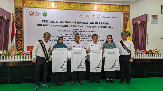 KERJA SAMA: PT Pertamina EP Bunyu Field melakukan MoU dengan  pemerintah daerah terkait upaya pencegahan stunting.