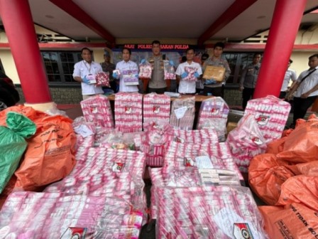 Kosmetik ilegal yang sempat diamankan polisi di Kaltara.