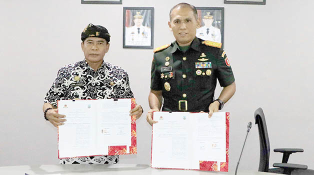 KERJA SAMA: Pemprov Kaltara menggandeng Korem 092/Maharajalila dalam pengerjaan normalisasi Sungai Selor dan Buaya.