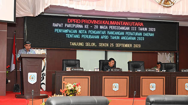 KEGIATAN PRIORITAS: Sekprov Kaltara Dr H Suriansyah, M.AP menghadiri Rapat Paripurna di Kantor DPRD Kaltara, Senin (25/9) lalu.